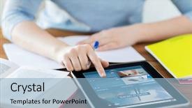  Presentation with mass media business technology internet - Amazing slides having online education - business technology people mass media backdrop and a light blue colored foreground