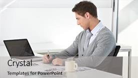  Presentation with creative - Colorful slides enhanced with online education - creative student working with his backdrop and a light gray colored foreground