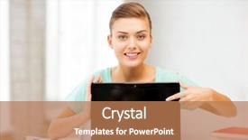  Presentation with smiling little girl - Audience pleasing presentation consisting of online education - picture of smiling student girl backdrop and a coral colored foreground