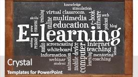  Presentation with learning - Presentation theme enhanced with online education concept - e-learning background and a tawny brown colored foreground