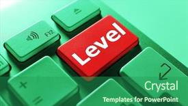  Presentation with keyboard - Audience pleasing slide deck consisting of online exam - close up of level keyboard backdrop and a ocean colored foreground