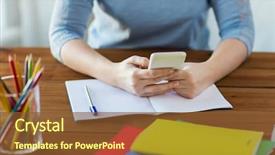  Presentation with high school - Theme enhanced with online exam - high school education people background and a tawny brown colored foreground