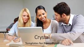  Presentation with students walking to class - Audience pleasing PPT theme consisting of online exam - students learning together in class backdrop and a soft green colored foreground