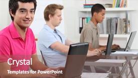  Presentation with men and women working in harmony - Audience pleasing slide deck consisting of online exam - young men working on their backdrop and a tawny brown colored foreground