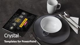  Presentation with online food order - Presentation theme having online fast food order concept background and a dark gray colored foreground