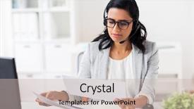  Presentation with business communication - Colorful presentation theme enhanced with online files - communication business people and technology backdrop and a  colored foreground