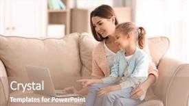  Presentation with young woman diagnosis of sti - Cool new theme with online furniture - busy young woman with daughter backdrop and a coral colored foreground