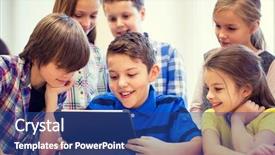  Presentation with elementary school technology - PPT layouts enhanced with tablet pc computer having fun background and a ocean colored foreground