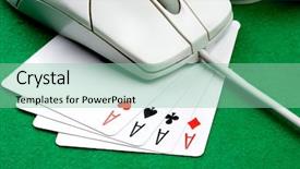 Presentation with online gambling - Presentation theme consisting of online-gaming-and-gambling-concept background and a mint green colored foreground