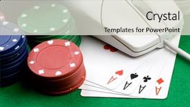  Presentation with online gambling - Audience pleasing theme consisting of online gaming and gambling concept backdrop and a light gray colored foreground