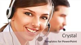  Presentation with young people in the club - PPT theme with online help - attractive young people working background and a soft green colored foreground