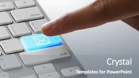  Presentation with email - Presentation theme enhanced with online immage storese - fingers to keyboard email background and a gray colored foreground