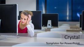  Presentation with college - PPT layouts featuring online immage storese - pretty young female college student background and a light blue colored foreground