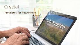  Presentation with job search - PPT layouts featuring online-job-search-concept-closeup background and a cream colored foreground