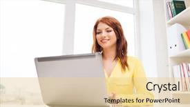  Presentation with education - PPT theme with online learning - business office school and education background and a lemonade colored foreground