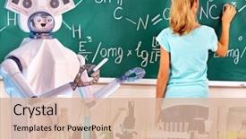  Presentation with machine learning - Amazing presentation design having online learning chemistry and biology backdrop and a lemonade colored foreground