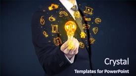  Presentation with bright ideas - Presentation design enhanced with online media and device logo background and a wine colored foreground