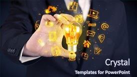  Presentation with bright ideas - Colorful theme enhanced with online media and device logo backdrop and a  colored foreground