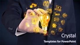  Presentation with bright ideas - Audience pleasing slide deck consisting of online media and device logo backdrop and a  colored foreground