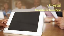  Presentation with architect - Audience pleasing slides consisting of online meetings - digital tablet being used backdrop and a tawny brown colored foreground