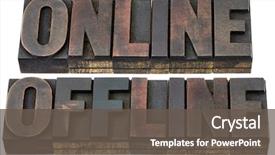  Presentation with internet - Beautiful PPT theme featuring online and offline - internet concept backdrop and a dark gray colored foreground