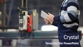  Presentation with shipyard - Presentation theme featuring data while working in shipyard background and a navy blue colored foreground