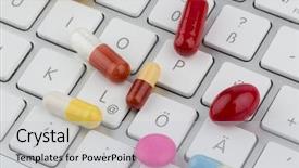  Presentation with drug delivery - PPT theme with online pharmacies and prescription drug background and a light gray colored foreground