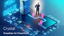  Presentation with online selling - Presentation theme consisting of online-real-estate-selling background and a ocean colored foreground