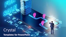  Presentation with online selling - PPT layouts having online-real-estate-selling background and a ocean colored foreground