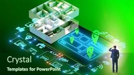  Presentation with online selling - Beautiful presentation theme featuring online-real-estate-selling backdrop and a forest green colored foreground