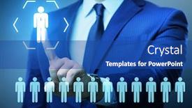  Presentation with online recruitment - Slide deck with online-recruitment-and-job-search background and a ocean colored foreground