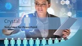  Presentation with job search - Presentation design consisting of online-recruitment-and-job-search background and a light blue colored foreground