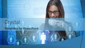  Presentation with online recruitment - Theme with online-recruitment-and-job-search background and a light blue colored foreground