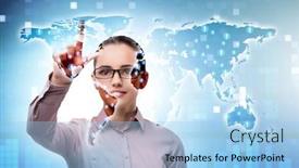  Presentation with online recruitment - Slides having online-recruitment-and-job-search background and a light blue colored foreground