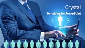  Presentation with job search - PPT theme having online-recruitment-and-job-search background and a ocean colored foreground