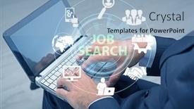  Presentation with job search - Presentation design consisting of online-recruitment-and-job-search background and a light blue colored foreground