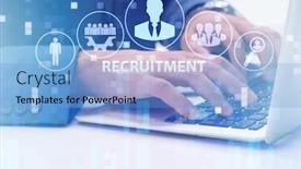  Presentation with job search - Presentation design enhanced with online-recruitment-and-job-search background and a light blue colored foreground