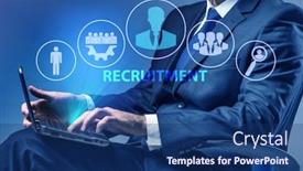  Presentation with job search - Beautiful PPT layouts featuring online-recruitment-and-job-search backdrop and a ocean colored foreground