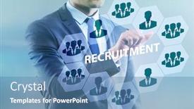  Presentation with online recruitment - Beautiful PPT theme featuring online-recruitment-and-job-search backdrop and a teal colored foreground