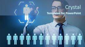  Presentation with job search - Colorful PPT theme enhanced with online-recruitment-and-job-search backdrop and a ocean colored foreground