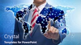  Presentation with job search - Slide deck enhanced with online-recruitment-and-job-search background and a ocean colored foreground