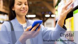  Presentation with online food - Audience pleasing PPT layouts consisting of online retailing - sale shopping consumerism and people backdrop and a  colored foreground