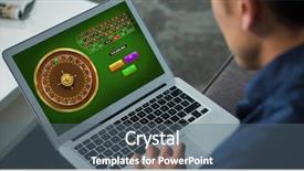  Presentation with roulette - Theme enhanced with online roulette game against business background and a ocean colored foreground