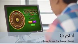  Presentation with roulette - PPT layouts with online roulette game against close background and a light blue colored foreground