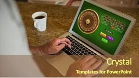  Presentation with roulette - Amazing slide deck having online roulette game against cropped backdrop and a tawny brown colored foreground
