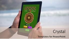  Presentation with roulette - Beautiful PPT layouts featuring online roulette game against cropped backdrop and a soft green colored foreground