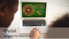  Presentation with roulette - Beautiful theme featuring online roulette game against father backdrop and a mint green colored foreground