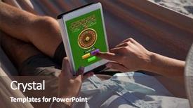  Presentation with roulette - Amazing slides having online roulette game against man backdrop and a tawny brown colored foreground