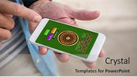  Presentation with roulette - PPT layouts enhanced with online roulette game against midsection background and a mint green colored foreground