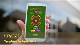  Presentation with roulette - Theme having online roulette game against woman background and a tawny brown colored foreground